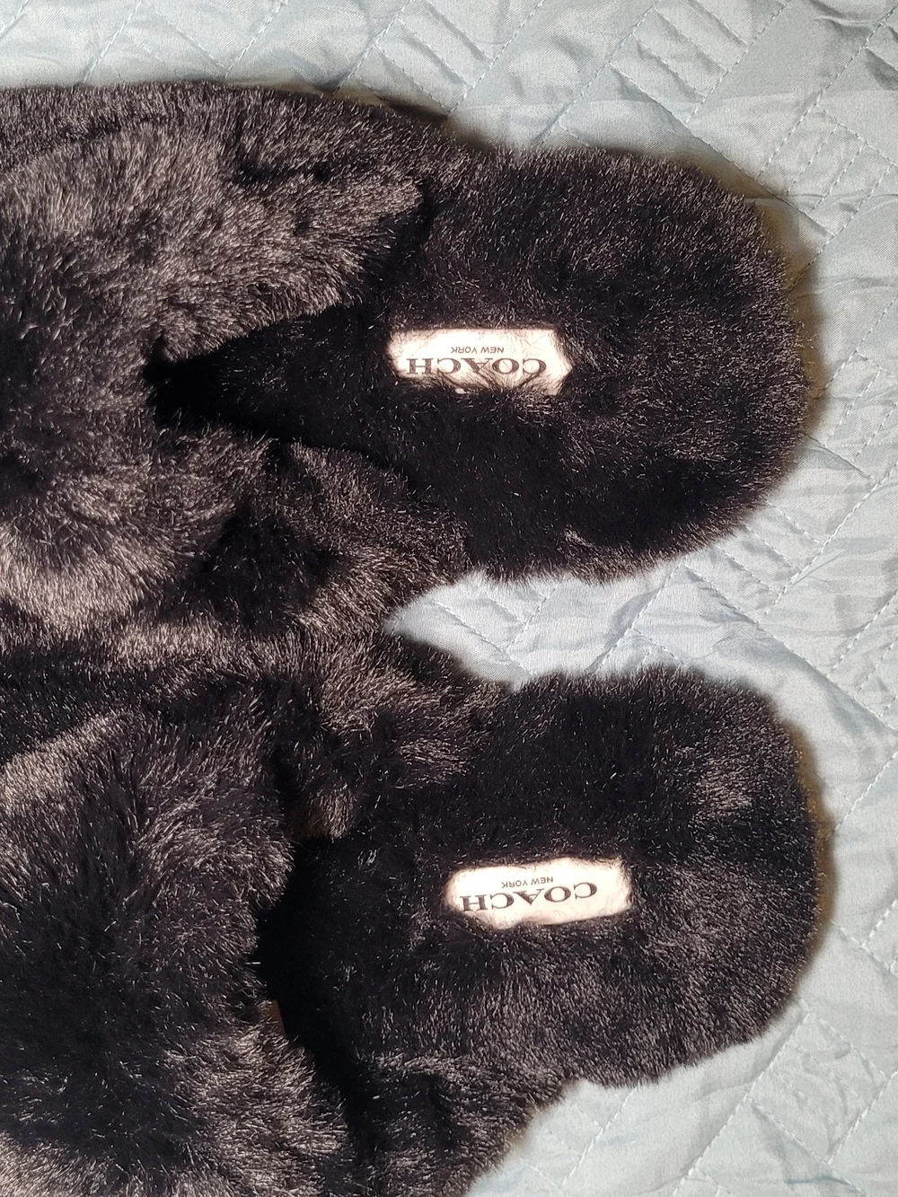 Coach Black Faux-Fur Wrap